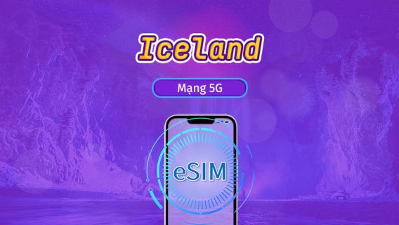 Iceland | eSIM 5G/4G | Gói trọn gói | Tính phí mỗi 24 giờ | 7–30 ngày | Mã QR