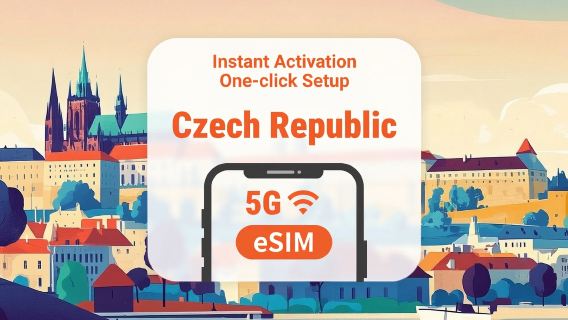 Τσεχία 5G eSIM | Διπλή κάλυψη δικτύου | Πλήρης πρόσβαση σε AI & TikTok | 1–30 ημέρες | QR κωδικός
