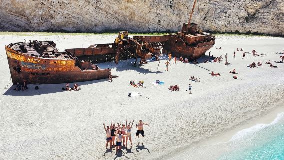 Zakynthos Half day tour Shipwreck beach Blue Caves by small boat
