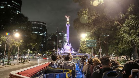 Tour nocturno por la Ciudad de México en autobús de dos pisos con vistas panorámicas