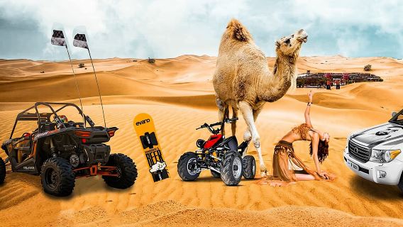 Half Day Desert Safari || Sand Boarding || Camel Ride || Inland Sea Visit ||