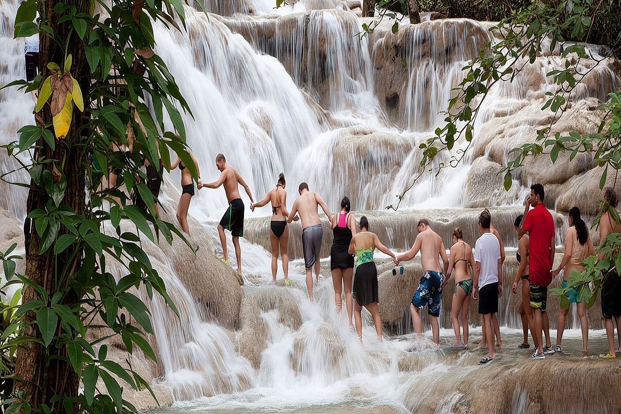 Tour combinato delle cascate del fiume Dunn e del Blue Hole da Ocho Rios e Runaway Bay