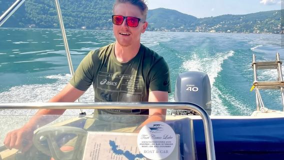 From 1H to 4H License Free Boat Rental 40cv Lake Como