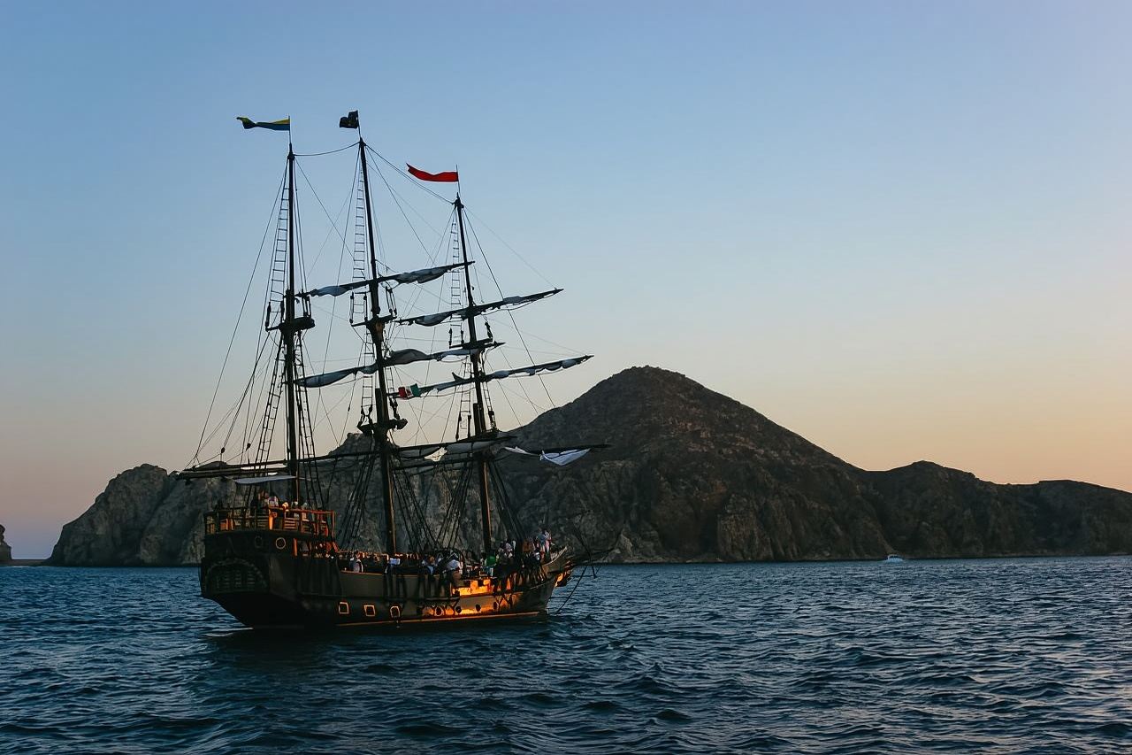 Cabo San Lucas: Sunset Pirate Ship Cruise with Dinner Show