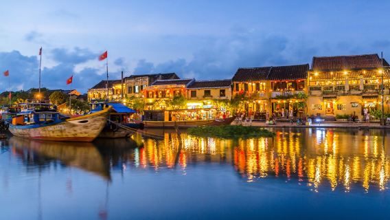 Depart from Da Nang: Marble Mountain - Hoi An Ancient Town by Night Group Tour | Afternoon Caves + Evening Lantern Glow