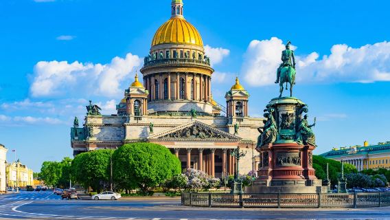 Palace Square + Winter Palace + The State Russian Museum, Mikhailovsky Palace + St. Isaac's Cathedral + Neva River day tour