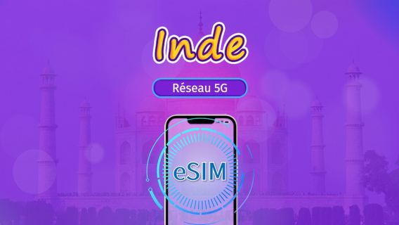 Inde | eSIM 5G/4G | Forfait journalier/forfait total | 24H | 1 à 30 jours | Code QR