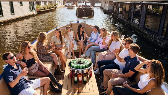 Amsterdam Canal Booze Cruise with Unlimited Drinks