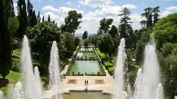 one-day tour to Villa d'Este and Hadrian's Villa in Tivoli from Rome, Italy