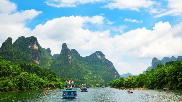 桂林灕江風景名勝區正航三星遊船+送碼頭【磨盤山-陽朔丨陽朔散團】