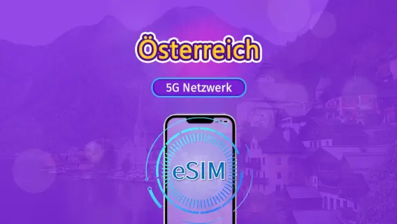 Österreich | 5G/4G eSIM | Unterstützt Tiktok & ChatGPT | Tagespaket/Datenpaket | Abrechnung nach Kalendertagen | 1-30 Tage | QR-Code