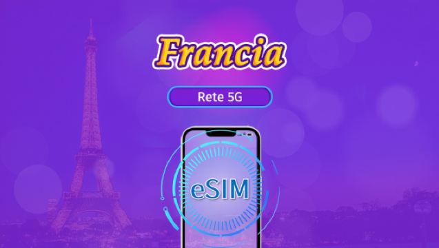 eSIM 5G Francia | Supporta TikTok, ChatGPT e altre app popolari a livello globale | Pass giornaliero / Pacchetto totale | Fatturazione per giorni naturali | 1–30 giorni | Codice QR