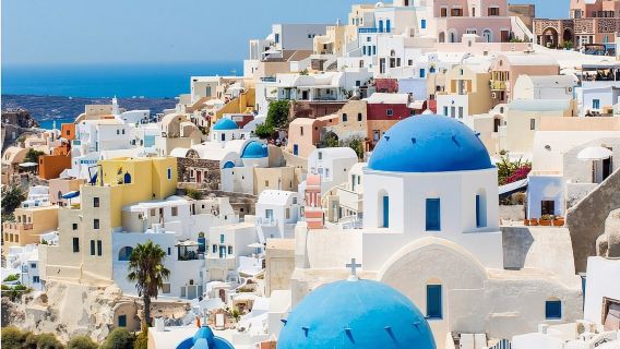 Tour di un giorno a Santorini con biglietto per la barca di andata e ritorno (opzione di trasferimento da Rethymno)