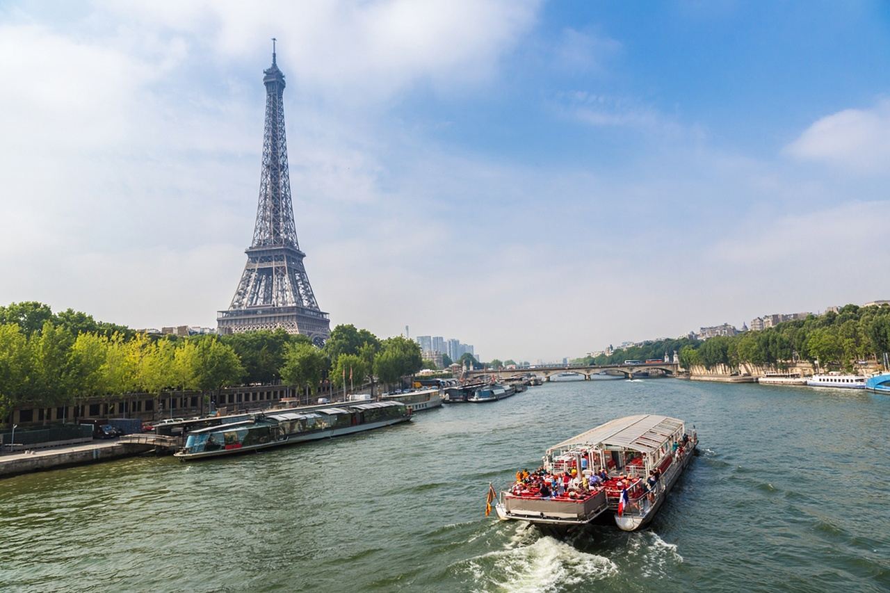 French Seine River Cruise La Marina panoramic glass boat cruise with optional lunch or dinner