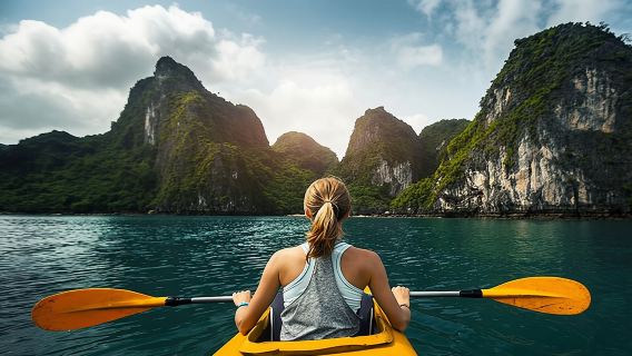 Vịnh Hạ Long trọn ngày với chèo thuyền kayak, đi bộ đường dài ngắm cảnh, hang động - Deluxe đến Luxury
