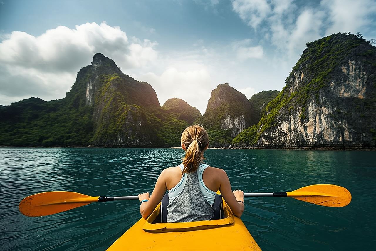 Giornata intera nella baia di Halong con kayak, punto panoramico per escursioni, grotta - Da Deluxe a Luxury