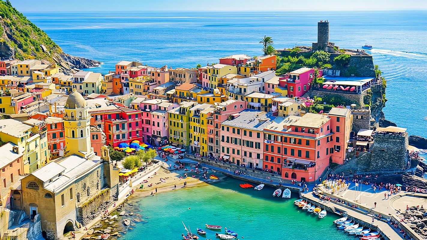 Cinque Terre day tour in Italy|Professional guide accompaniment|Includes train tickets between fishing villages
