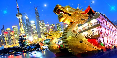 上海黃浦江遊覽網紅遊船自助餐晚宴浦江夜遊外灘東方明珠陸家嘴大船郵輪(龍船/水晶公主/申城之光)含餐船票