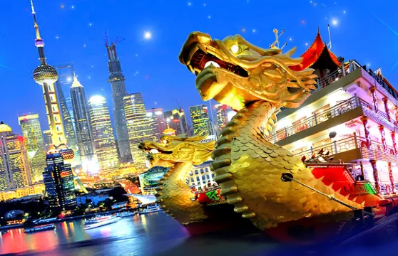 上海黃浦江遊覽網紅遊船自助餐晚宴浦江夜遊外灘東方明珠陸家嘴大船郵輪（龍船／水晶公主／申城之光）含餐船票