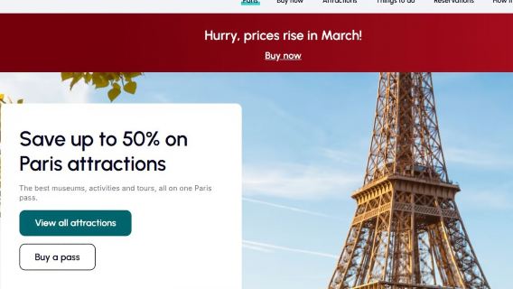 Paris Pass untuk kebanyakan tarikan utama|bas hop-on hop-off satu hari|Pelayaran Sungai Seine|Imbas kod untuk masuk