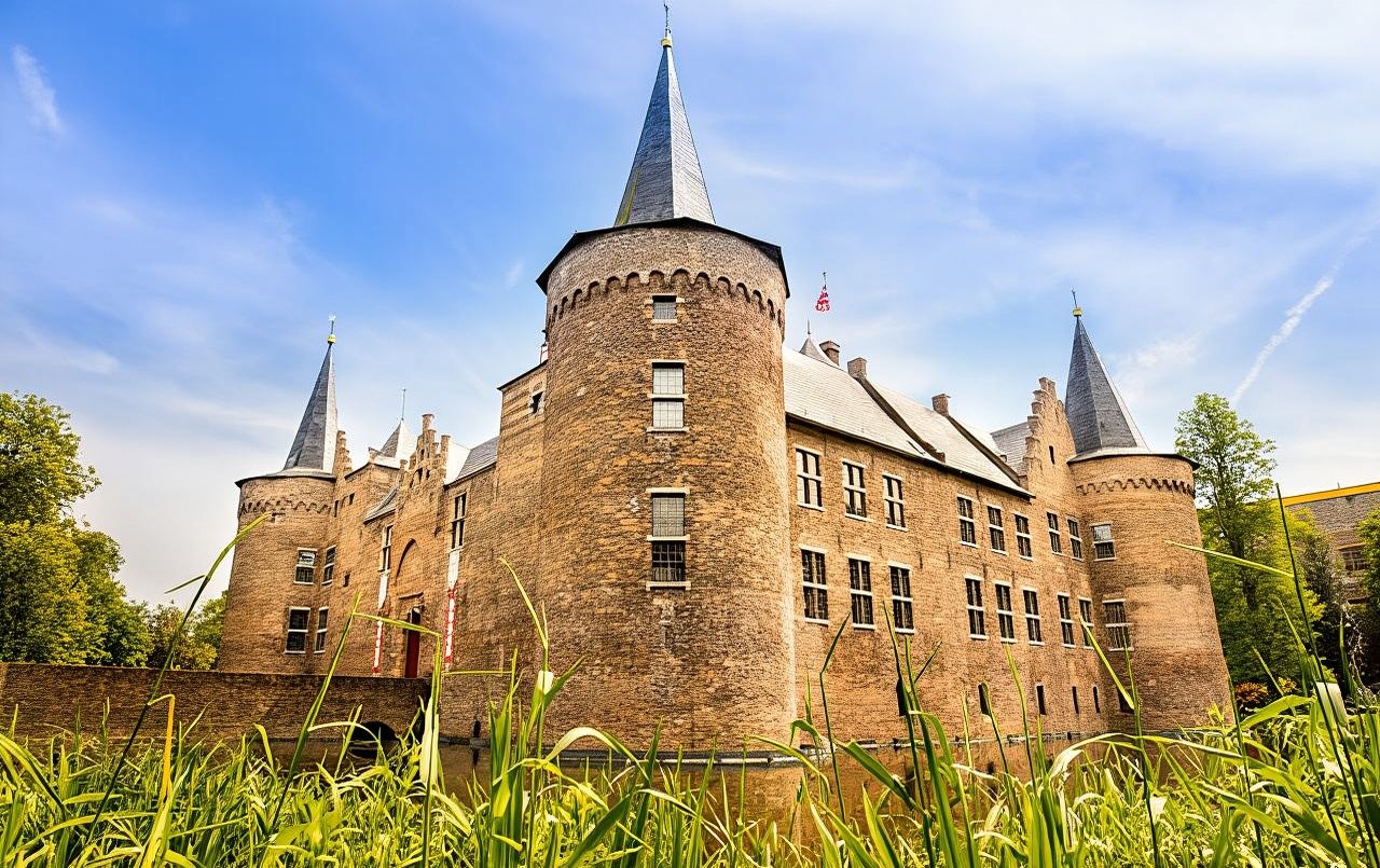 biglietto d'ingresso d'ingresso al castello medievale con fossato di Helmond