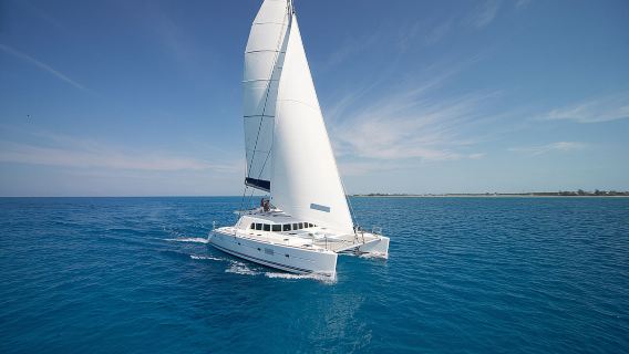 Luxury catamaran Aegean cruise in Santorini, Greece | Yacht BBQ | Hotel transfer