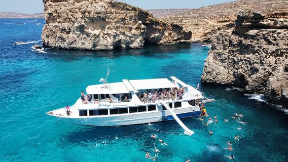 Dari Sliema: Pelayaran Malta ke Blue Lagoon, Crystal Lagoon & Caves