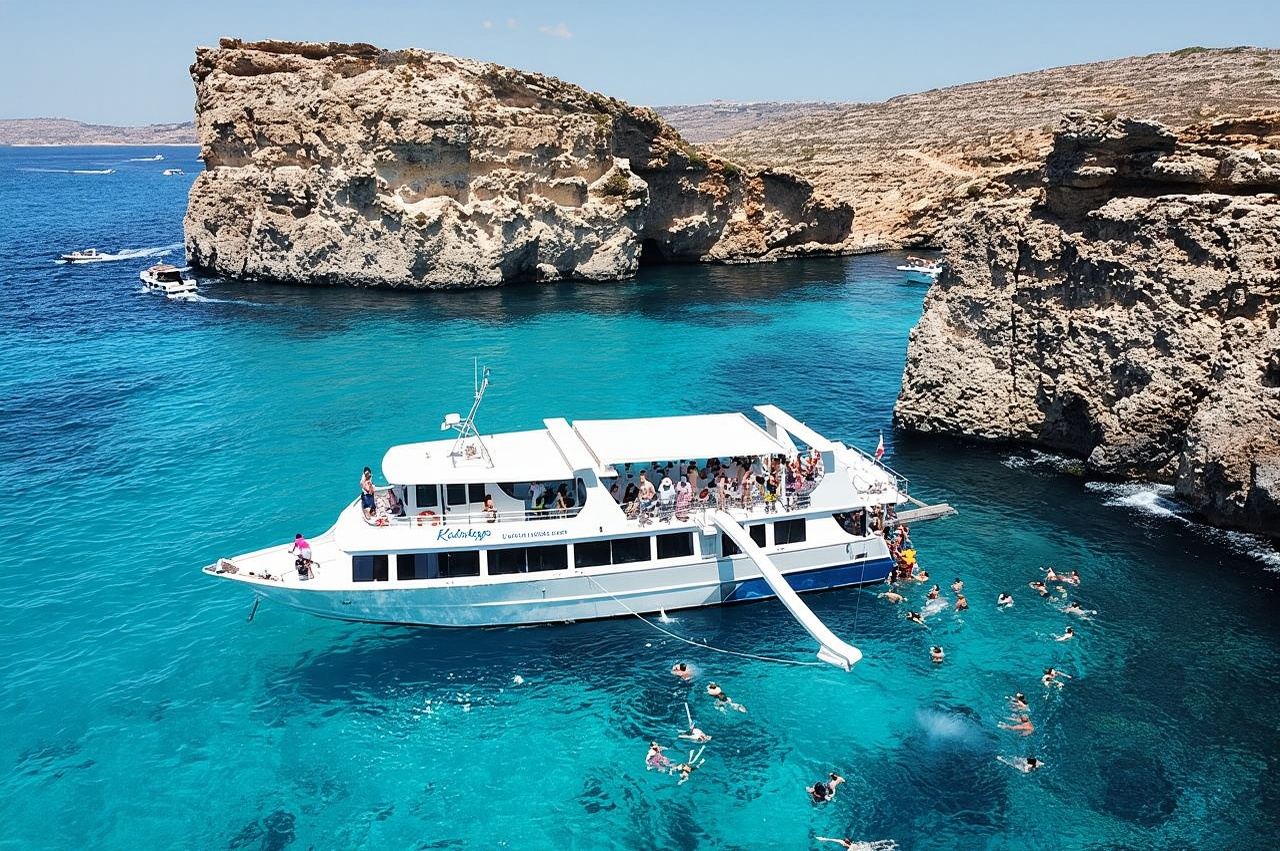 From Sliema: Malta Cruise to Blue Lagoon, Crystal Lagoon & Caves