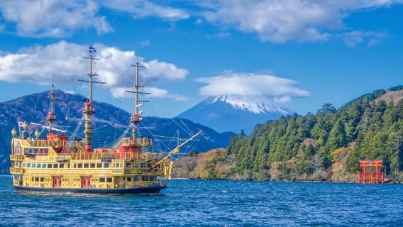 Excursión de un día al Santuario Hakone + Valle Owakudani + Outlet Gotemba Premium