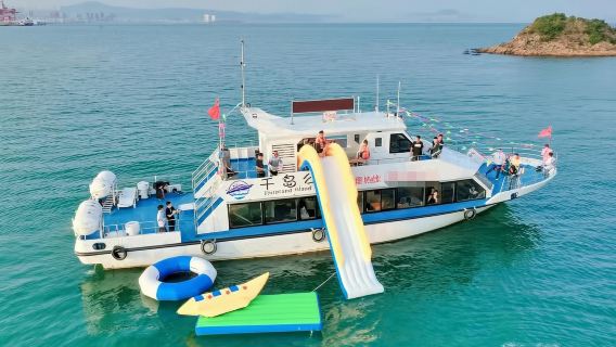 廣東惠州大亞灣千島海上客運碼頭遊艇觀光散拼包船【大船可荷載96人+親子家庭團建優選+魔毯、海釣、KTV等】
