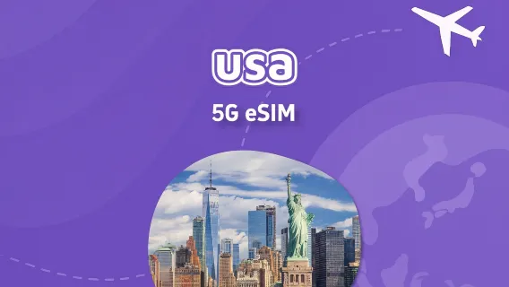 USA | 5G eSIM | High-Speed ​​Data | Total Data Package | Natural day | Quick Installation | QR Code