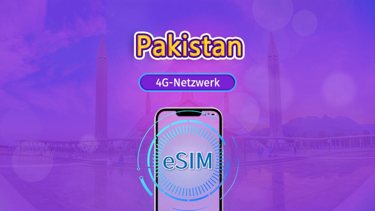 Pakistan | 4G eSIM | Tagespass/Datenplan | 1–30 Tage | Unterstützt TikTok & ChatGPT | 24-Stunden-Abrechnung | QR-Code