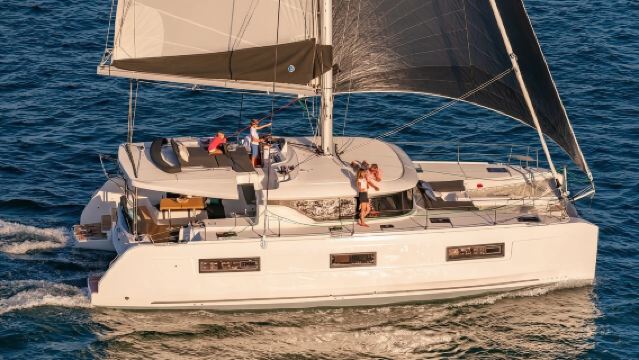 Luxury Catamaran Cruise in Santorini, Greece - Aegean Sea/Sumptuous BBQ Meal/22-Person Group