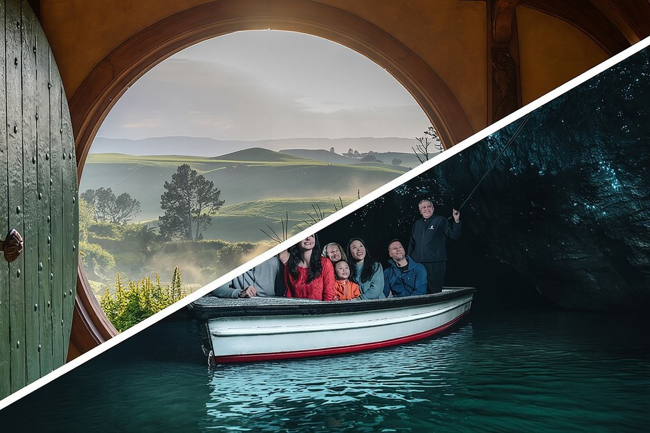 Waitomo Caves & Hobbiton Small Group Tour inc Lunch from Auckland