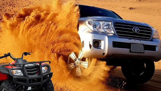 Premium Evening Desert Safari with Quad Bike, Camel Ride and BBQ Dinner