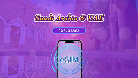 Saudi Arabia/UAE | 5G/4G eSIM | Total Package | 24H Billing | 90 days | QR code