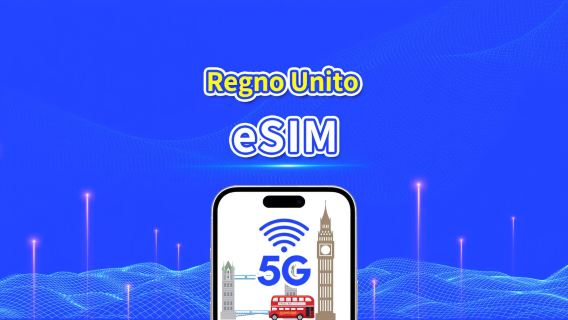 eSIM Regno Unito | 5G/4G | Pacchetto dati giornaliero/totale | 1–30 giorni | Fatturazione ogni 24 ore | Codice QR