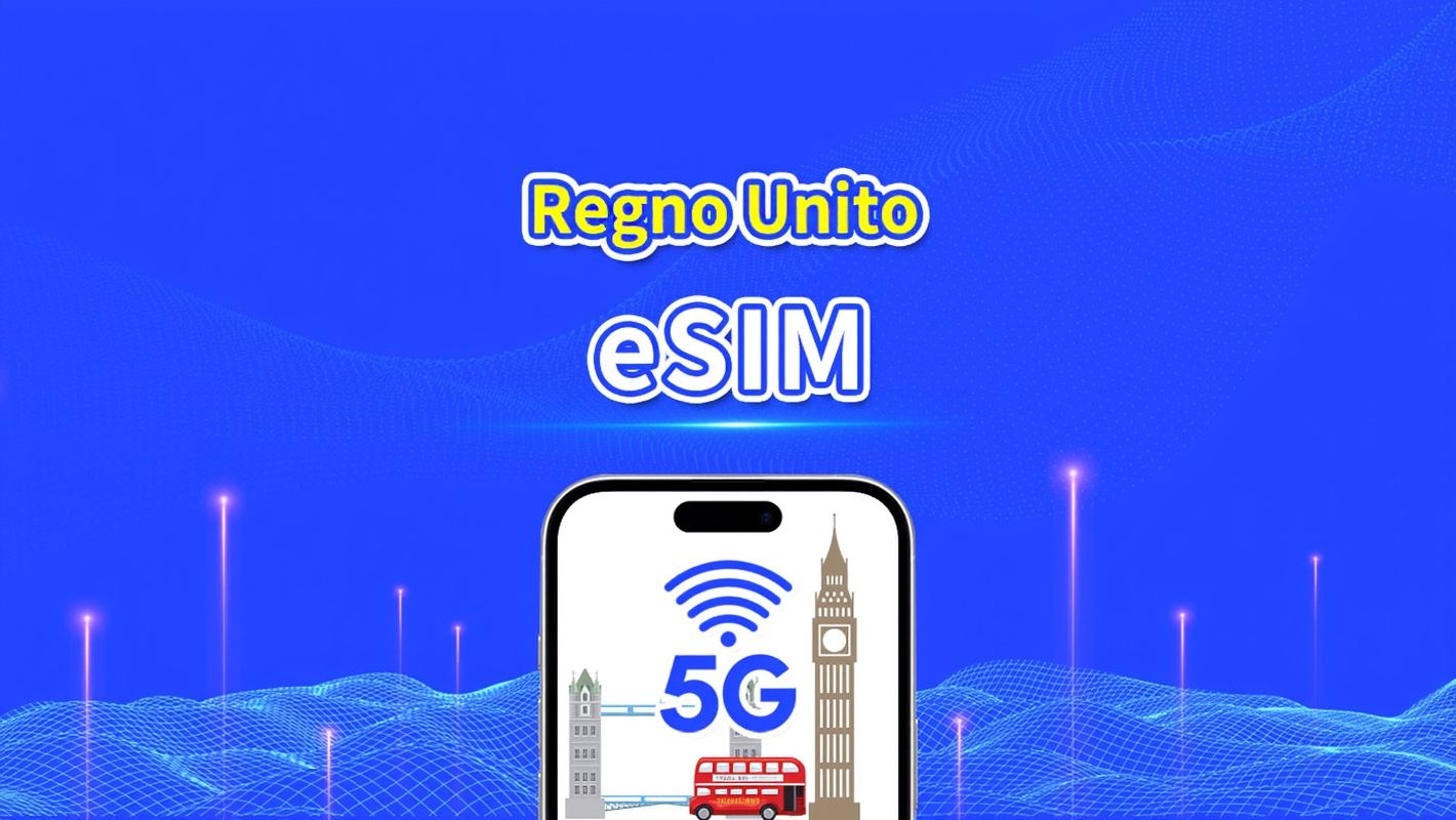 eSIM Regno Unito | 5G/4G | Pacchetto dati giornaliero/totale | 1–30 giorni | Fatturazione ogni 24 ore | Codice QR