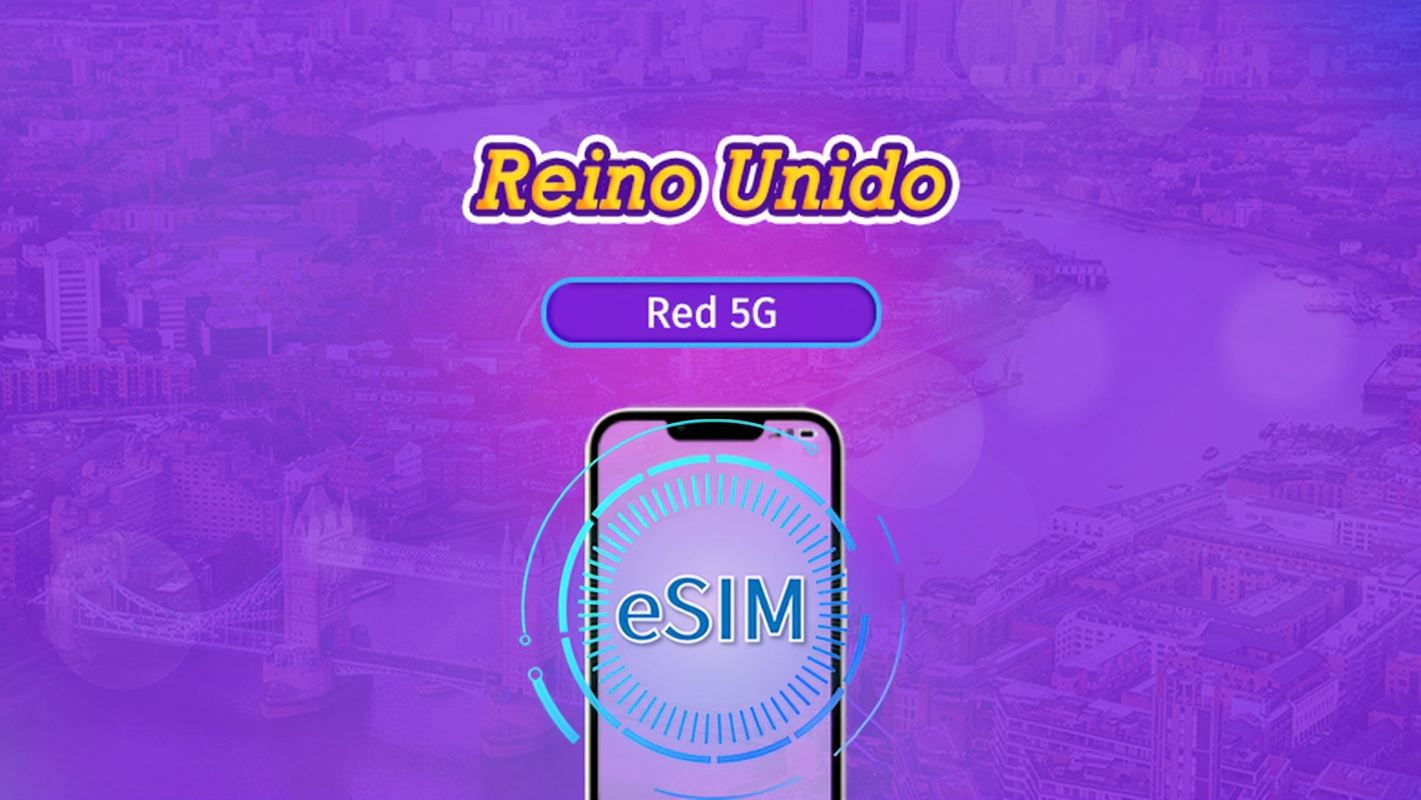 Reino Unido (RU) | eSIM 5G/4G | Paquete Diario / Paquete de Volumen Total | Facturación por Día Natural | 1-90 Días | Código QR
