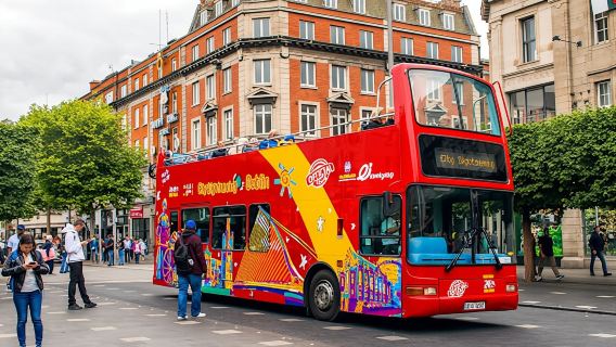 City Sightseeing hop-on hop-off bus tour with walking tour of Dublin
