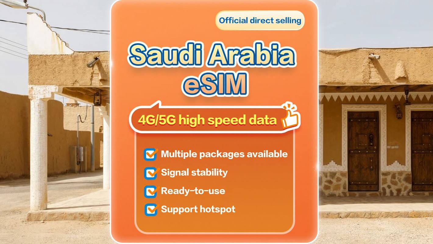 [Saudi Arabia] 5G|eSIM data card| 45 days, multiple Option available |Order now and use now|Support hotspot|QR Code