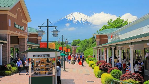 One-day tour to Mount Fuji in Japan|Mount Fuji, Lake Kawaguchi, Gotemba Outlet, Konohana no Yu Hot Spring|Depart from Ginza, Tokyo