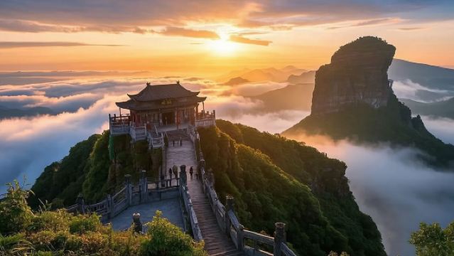 Guiyang round-trip: Mount Fanjing + Mushroom Stone + Old Golden Summit|Premium bus group 1-day tour