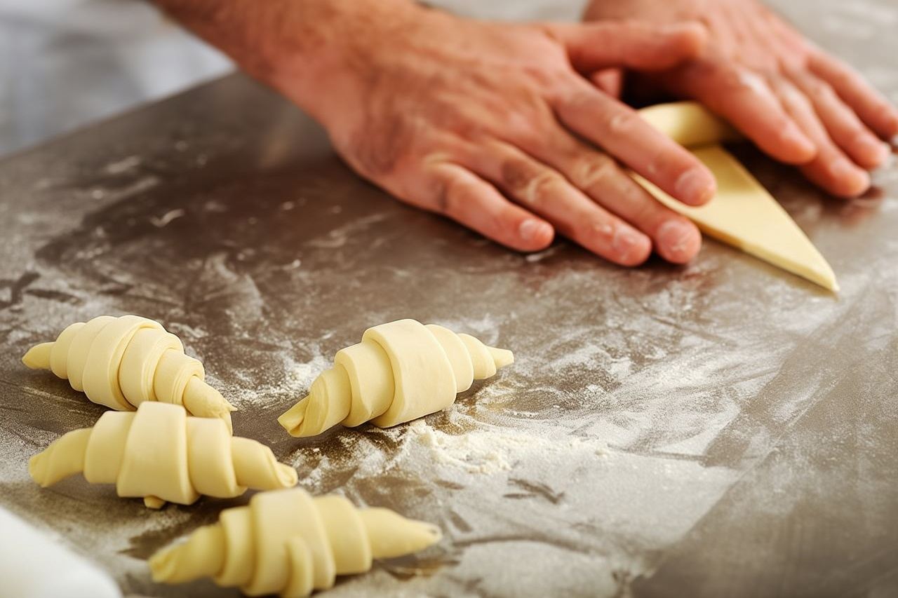 Cours de pâtisserie parisien en petit groupe avec un chef, spécialisé dans les croissants.