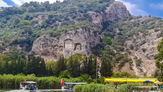 Escursione in autobus da Dalyan a Caunos, Turtle Beach e Sultaniye Mud Bath da Marmaris