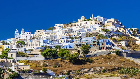 Santorini: begeleide dagtocht langs de hoogtepunten van het eiland met zonsondergang in Oia