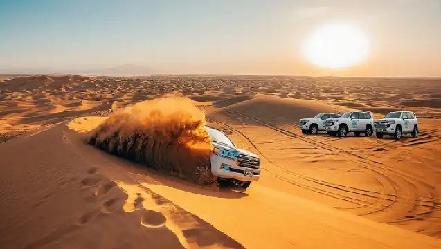 杜拜清晨沙漠探險：騎駱駝滑沙獵鷹照片