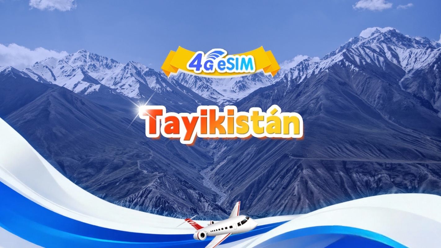 eSIM 4G para Tayikistán | Paquete completo | 1 GB-30 GB | 3-30 días | Código de 24 horas |QR Code