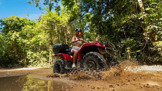 From Playa del Carmen ATV Adventure with Ziplines, Cenote
