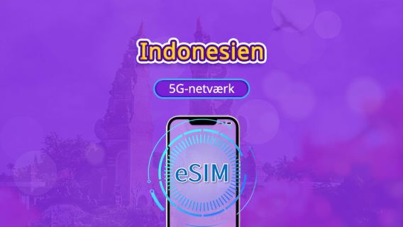 Indonesien | 4G/5G eSIM | Daglig pakke/Data pakke | 24 timers afregning | 1-30 dage valgfrit | QR-kode